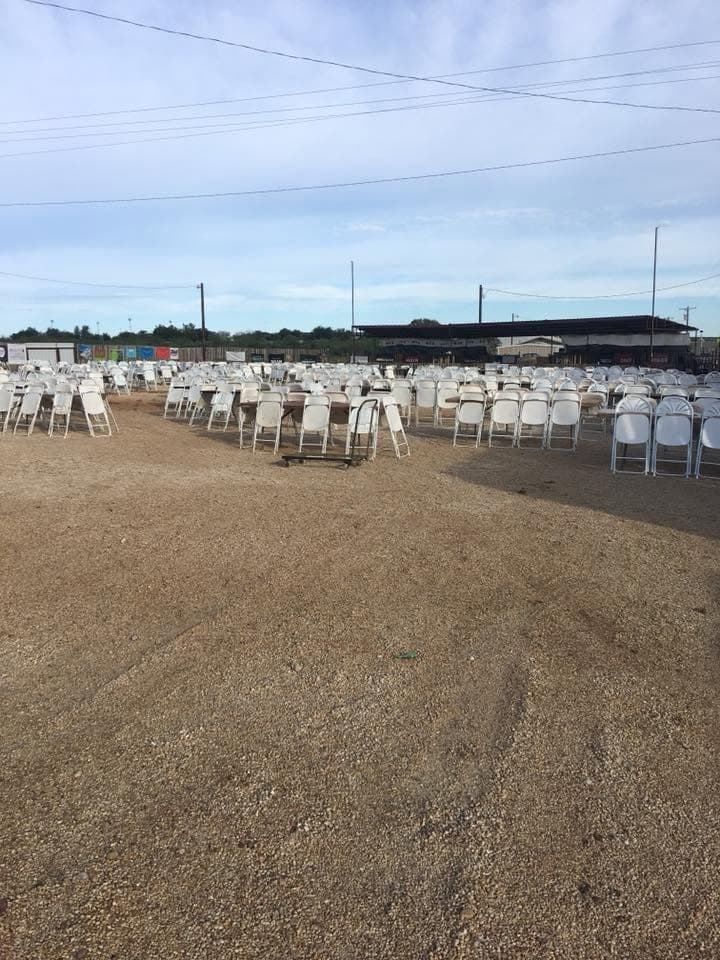 Construction of the outdoor Coyote concert stage