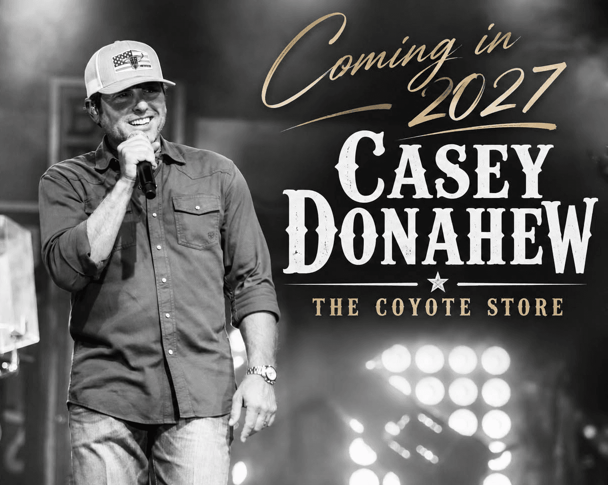 Imagen promocional del concierto de Casey Donahew en The Legendary Coyote Store